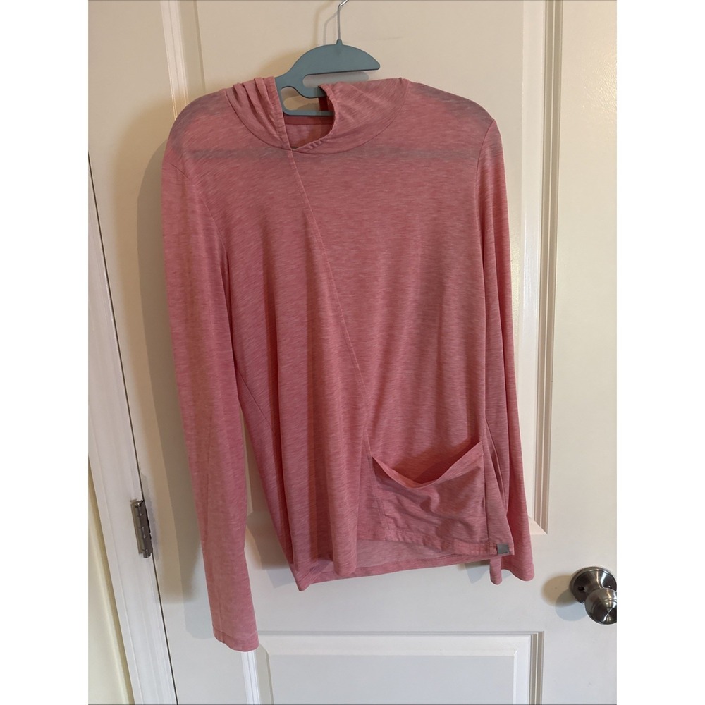 Horny Toad Pullover Asymmetrical Hoodie Womens Medium Pink Lightweight Pocket